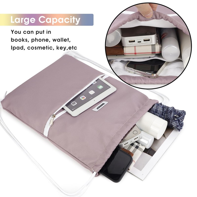 WANDF Drawstring Backpack String Bag Sackpack Cinch Water Resistant Nylon