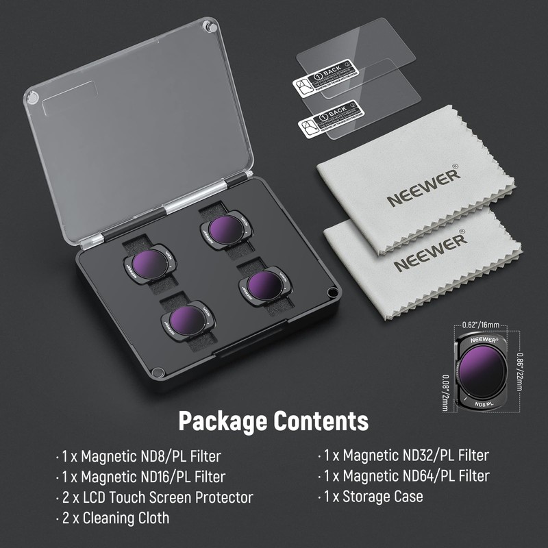 NEEWER Magnetic ND Filter Set, Compatible with DJI Osmo Pocket