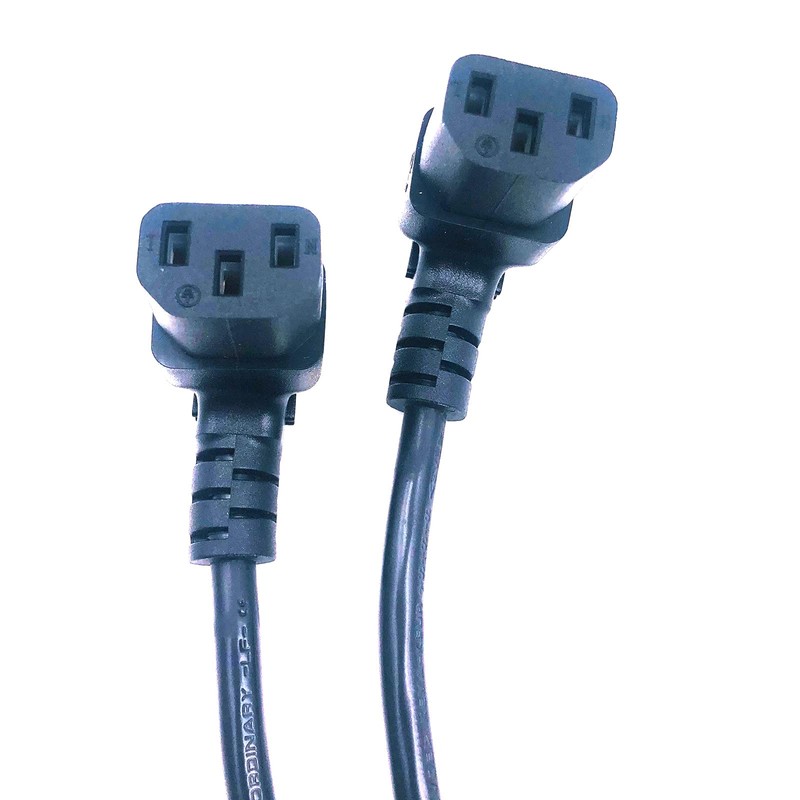 IEC 320 C14 to 2 x C13 90 Degree Power