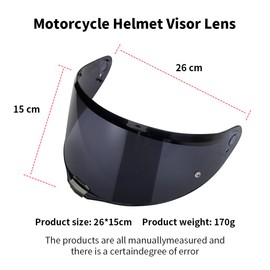 VCOROS Motorcycle Helmet Visor, Helmet Visor for FF811/Vector II/Citation II, Motorcycle Wind Protection Helmet Lens Visor, Full Face Helmet Lens Visor, Motorcycle Helmet Accessory (Black)