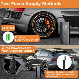 Tire Inflator Portable Air Compressor,150 PSI Fast Inflation,12V DC Portable Air Compressor,Tire Pump with LED Flashlight for Car Tire,Bike,Motorcycles and Balls Tyre Inflator.