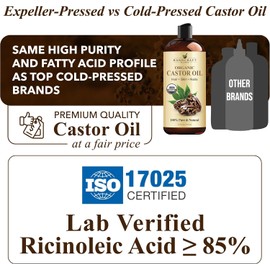 Handcraft Blends 100% Pure Castor Oil - Huge 16 OZ - All Natural Premium Quality "Moisturizes & Protects Dry Skin" Used for Hair Growth, Eyelashes, Joint and Muscle Pain