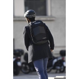 Ducati Unisex - Adult Casco Foldabile Urban Flip-Up Helmet, Black with Red Details, M