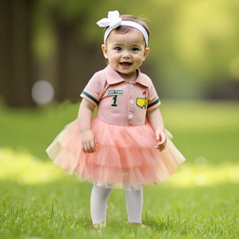 Baby Girl Golf 1st Birthday Dress Hole in One Embroidery Polo Shirt Tulle Tutu Dresses Toddler Golfing Uniform 6M-4Y (Pink, 3-4 Years)