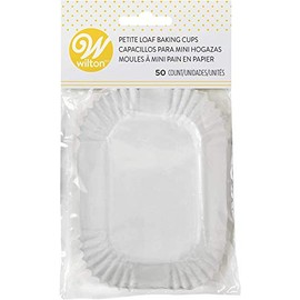 Wilton Petite Loaf Baking Cups - Mini Loaf Baking Cups with Microwave-Safe Paper Ideal for Any Treats and Holding Candy and Nuts, White