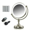 Ovente 9.5" Lighted Tabletop Makeup Mirror, 1X & 5X Magnifier,