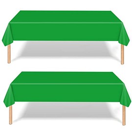 2Pcs 137*274cm Green Disposable Tablecloth Decorations for St Patrick Day Christmas,Disposable Party Table Cloth Party Table Covers Dining Tablecover for Indoor or Outdoor Birthday Xmas Picnic Party
