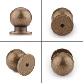 Haliwu 10 Pack Antique Bronze Cabinet Knobs Kitchen Cabinet Knobs Round Drawer Pulls for Bathroom Kitchen Bedroom