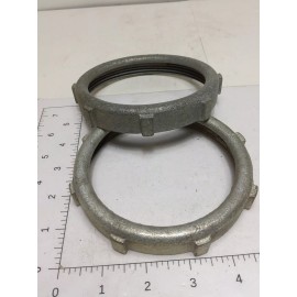 Unbranded LOT OF 2 MALLEABLE IRON LOCKNUTS 4" (NOS)