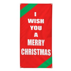 Vertical Vinyl Banner Multiple Sizes I Wish You A Merry Christmas Holidays and Occasions Outdoor Weatherproof Industrial Yard Signs 4 Grommets 30x12Inches