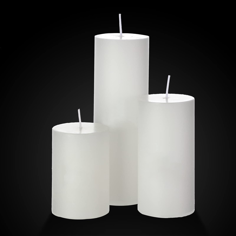 Shihanee Set of 6 Pillar Candles with Glass Cylinder Vases