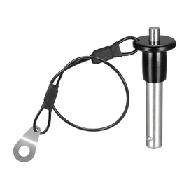 DTGN 8mm x 25mm (DxL) Quick Release Pin Components Apply to Quick Connect, 304 Stainless Steel Grips with Wire, Push Button Ball Lock Pin, Silver Tone