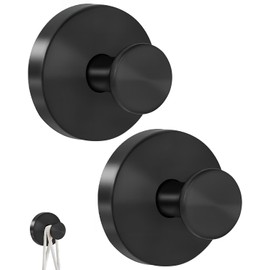 2 Pcs Suction Cup Hooks for Shower,Shower Hooks Waterproof Rustproof Reuse (Black)