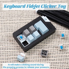 Zioyihan Keyboard Fidget Clicker Toy for Adults, Fidget Keyboards Sensory Fun Toys for Anxiety Decompression, Gift Christmas Ideal for Lover (Black Blue)