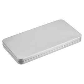sourcing map Metal Tin Box, 6.69" x 3.54" x 0.59" Rectangular Empty Tinplate Storage Containers with Lids, Silver Tone