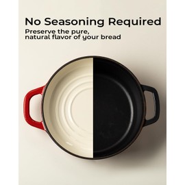 Armorbear Dutch Oven for Bread Baking-5QT Cast Iron Sourdough Dutch Oven Pot with Lid, Enameled Round Cast Iron Bread Pot with Dome Lid for Homemade, Gifts for Sourdough Bakers, White