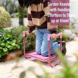 Wurzberge Folding Garden Stool and Kneeler, Heavy Duty Garden Kneeler and Seat, Kneeling Device for Gardening, Gardeners and Seniors (Purple)