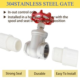 MYWERO 304 Stainless Steel Gate Valve, 1-1/2" NPT Stainless Steel Female Threaded Rotary globe valve for water flow switches, fuel water vapor, air switches, for sump pumps and air compressors DN40