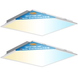 Allsmartlife 2-Pack 2x2FT LED Flat Panel Ceiling Light, 40W/4998Lumens Triac Dimmable, 5CCT IP42, 2 Ft. x 2 Ft. Back-Lit Recessed Drop Ceiling Light Fixtures, ETL