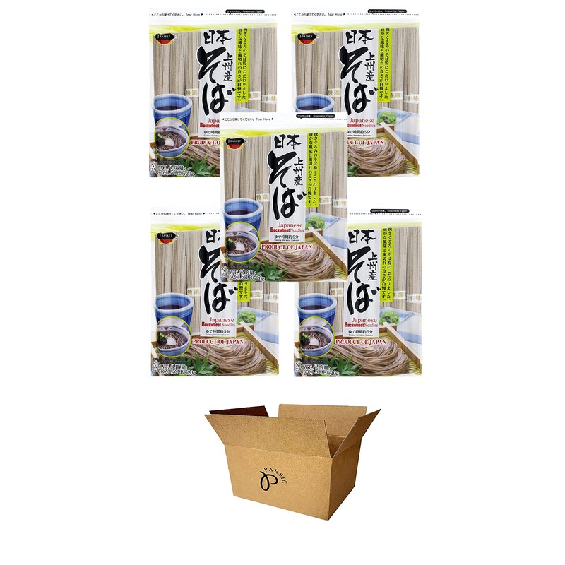 J-Basket Japanese Noodles 5-Pack Set, Buckwheat