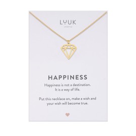 LUUK LIFESTYLE Modern Stainless Steel Necklace with Pendant, 50 cm Adjustable Length, Jewellery Gift for Best Friend, Silver, Stainless Steel