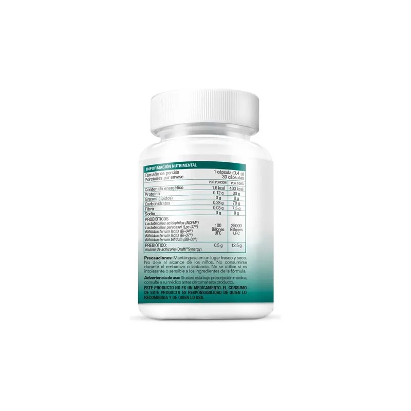 Bio B Probióticos Con 100 Billones Ufc + Prebióticos