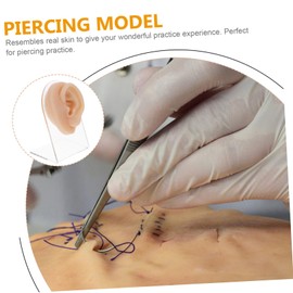 Healvian Realistic Fake Ear Model Earring Practice Body Parts Hypoallergenic Earring Display
