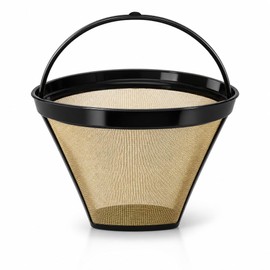 1 reusable permanent coffee filter #4 conical, suitable for 8-12 cup capacity, compatible with Ninja and Cuisinart coffee machines
