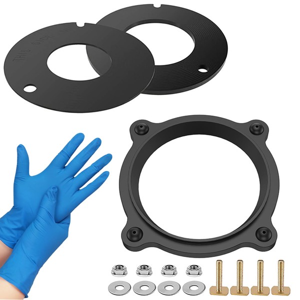 DRONIRING 385310063 Floor Flange Seal - RV Toilet Floor Flange Seal and 2 Pcs RV Toilet Seal Gasket and Mounting Replacement Kit, Compatible with Dometic/Sealand Toilet, with Nitrile Gloves