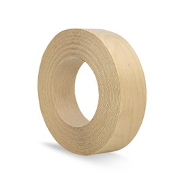 Birch Wood Veneer Edge Banding 1 1/2 inch x 50 ft Pre Glued Adhesive Edging Trim Tape Iron On Flexible Strip Roll Laminate Cabinate Countertop Furniture Shelf MDF Board Paintable Molding Easy Trimmer