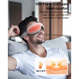 cotsoco Eye Massager with Heat, Birthday Gifts for Women, Heated Eye Mask with Bluetooth Music, Relax & Reduce Strain Dark Circles and Improve Sleep, Gift for Mom Dad Women Men