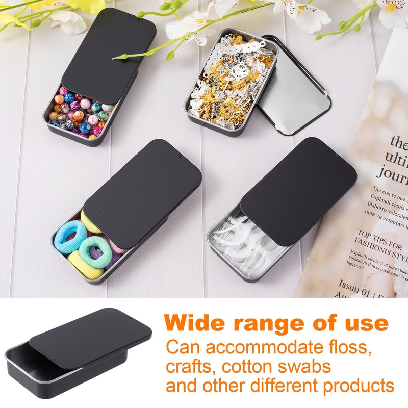 OIIKI 4 PCS Dental Floss Portable Case, Metal Sliding Dental