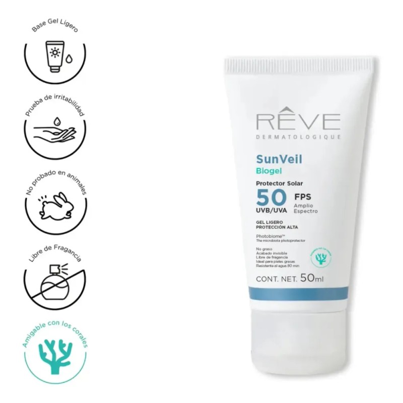 Reve Dermatologique Sunveil Biogel Protector Solar 50 Fps 50 ml