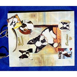 BOSTON TERRIER, SET OF 5 LARGE GIFT BAGS by Ruth Maystead