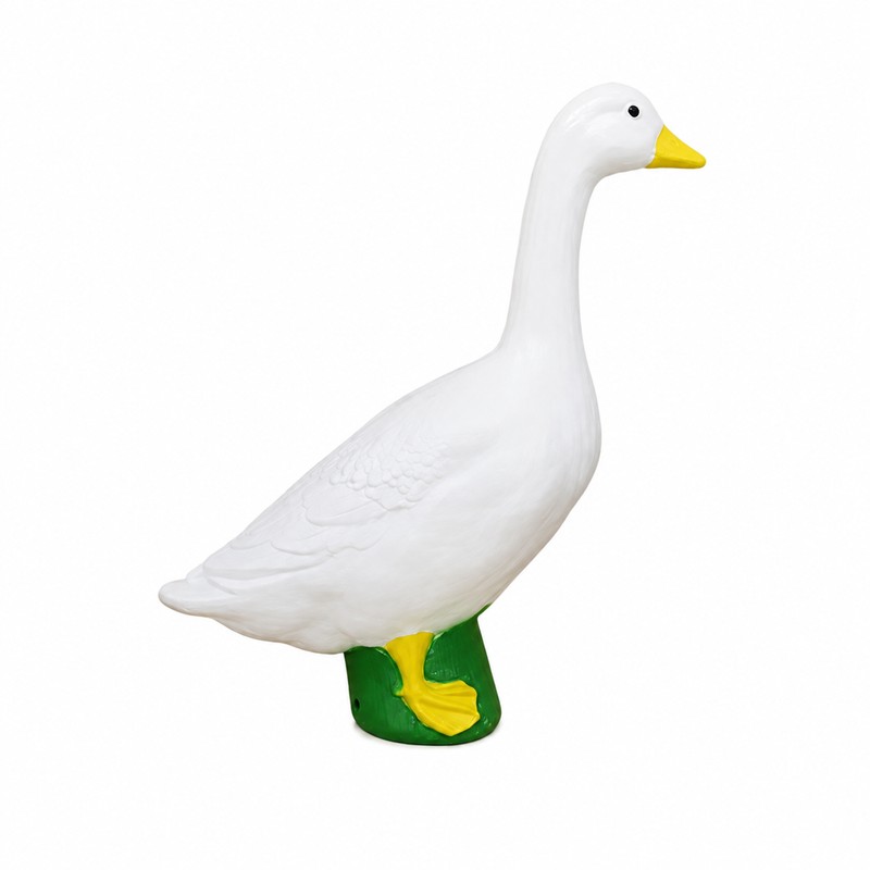 7-Inch White Goose Garden Statue – Outdoor Resin Goose Figurine