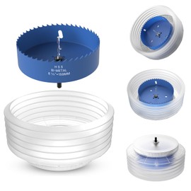 ANDELI 6-1/4'' Bi-Metal Hole Saw with Dust Bowl, Dust Collection for Recessed Lamp Cut-Outs in Ceiling, Bi-Metal, for Wood, Drywall and PVC Board Cutter