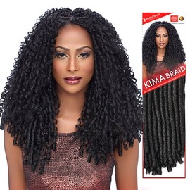 Harlem125 Synthetic Hair Braids Kima Braid Soft Dreadlock 14" (6-Pack, 1B)