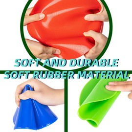 WIIDALSS spot Markers Non-Slip Rubber Agility Markers for Football, Basketball Training Markers, Dance Practice and Drills with Flat Cones Points 18Pack of 9 in