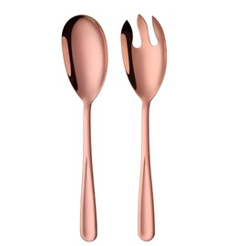 SBOMHS Salad Spoon and Salad Fork Rose Gold Stainless Steel Salad Servers Set of 2 30.5 cm (12 Inches) Length