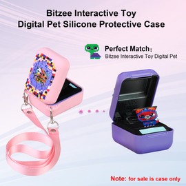 Elonbo Silicone Protective Case for Bitzee Interactive Toy Digital Pet, Virtual Toy Travel Storage Cover, Electronic Pets Kids Toys Holder, Compatible with Bitzee Digital Pet, Pink (Only for Bitzee)