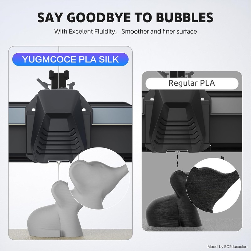 YUGMCOCE Silk PLA Filament 1.75mm,3D Printer Filament with a Metallic