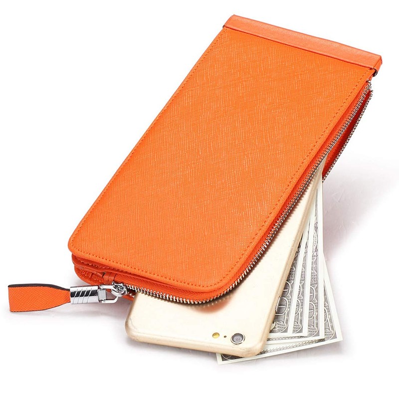 Huztencor Long Wallet, Thin, Bifold for Men, Women, Anti-magnetic, Card