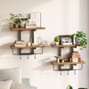 Creso hom Floating Shelves with Hooks, Wood Wall Shelves for