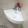 HOROW Wall-Mount Corner Bathroom Sink 18 '' White Ceramic Washing