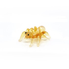 Sansukjai Spider Tiny Micro Figurines Hand Blown Glass Art Animals Collectible Gift Home Décor (Yellow)