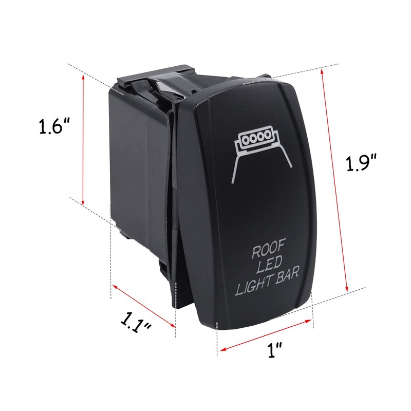 Roof LED Light Bar Rocker Toggle Switch Blue LED Light