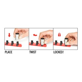 Ernst Manufacturing 13-Inch Socket Organizer with 15 1/4-Inch Twist Lock Clips, Black