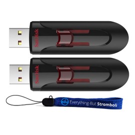SanDisk 2 Pack 16GB Glide 3.0 Retractable USB-A Flash Drive (SDCZ600-016G-B35) Bundle with (1) Everything But Stromboli Lanyard