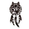 EROSPA® Temporary Tattoo Sheet / Sticker - Black Wolf Dream