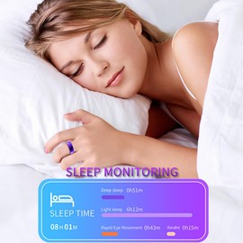 Smart Rings for Women Men Heart Rate Monitor Sleep Tracker Blood Oxygen Fitness Rings Pedometer Calories Step Counter Fitness Tracker Waterproof Health Ladies Smart Ring for Android iOS Phones